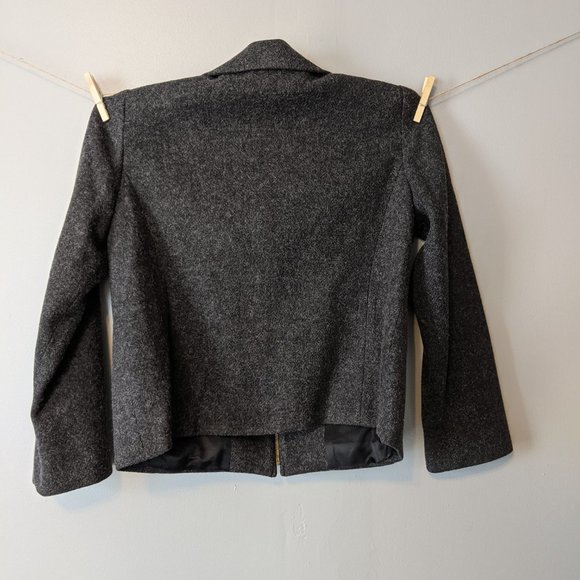 L.L.Bean 100% Wool Blazer Jacket Black 10 Petite - Picture 8 of 9